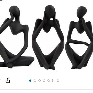 fumisee 3Pcs Abstract Thinker Statue Set Mini Resin Thinker Statue Suit